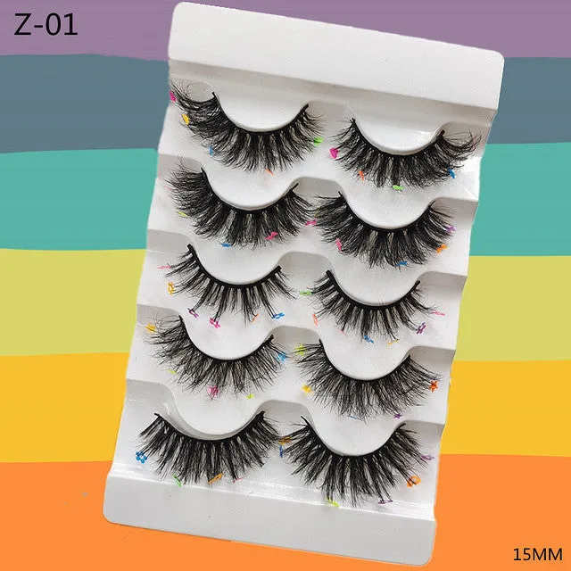 5 Pairs Colored Eyelashes