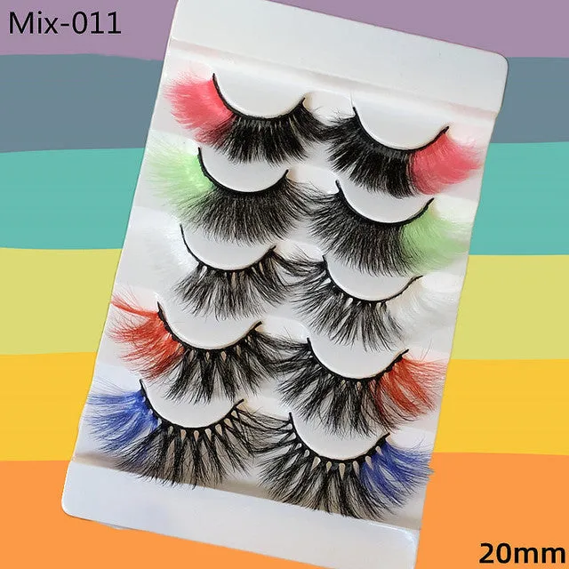 5 Pairs Colored Eyelashes