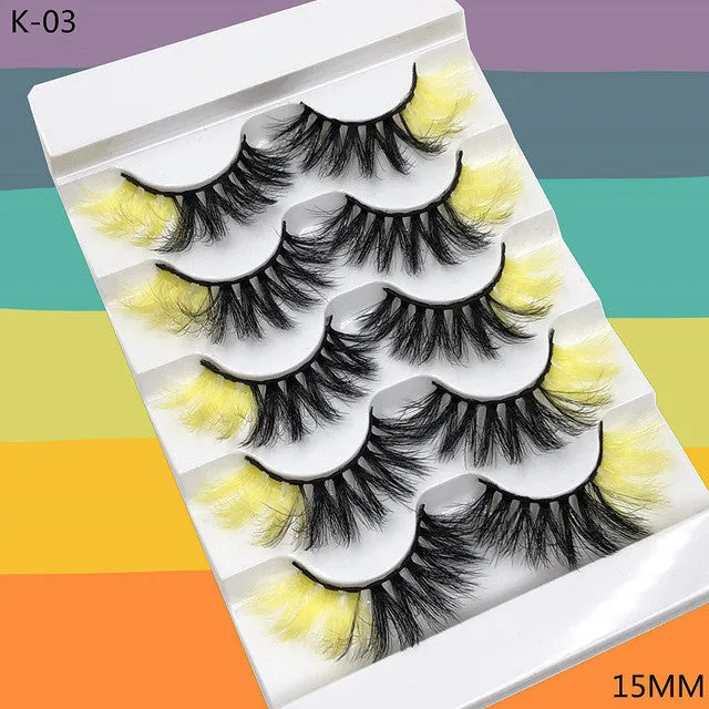 5 Pairs Colored Eyelashes