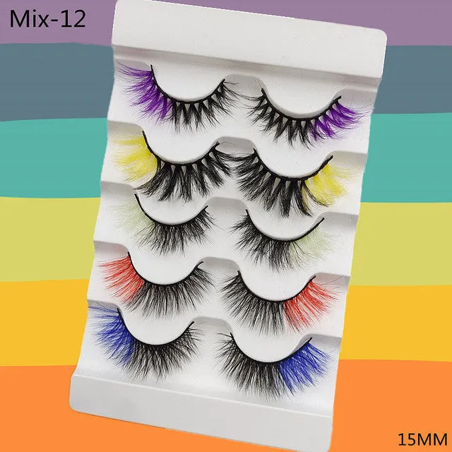5 Pairs Colored Eyelashes