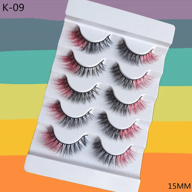 5 Pairs Colored Eyelashes
