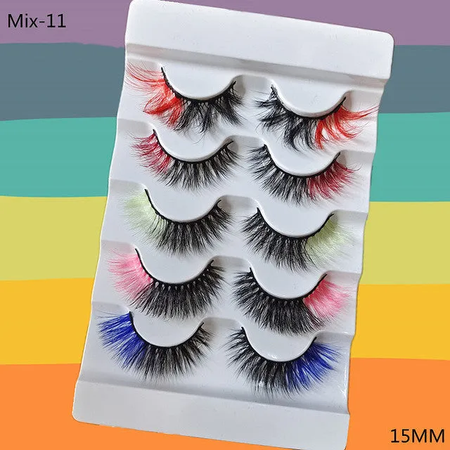 5 Pairs Colored Eyelashes