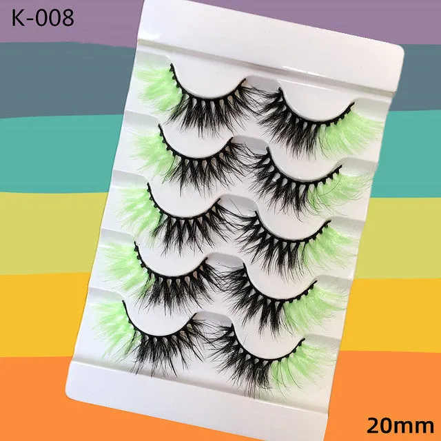 5 Pairs Colored Eyelashes