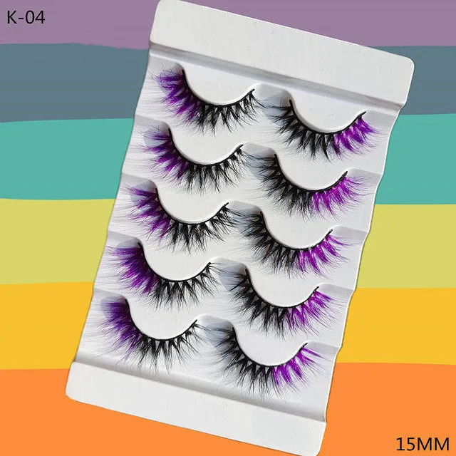 5 Pairs Colored Eyelashes