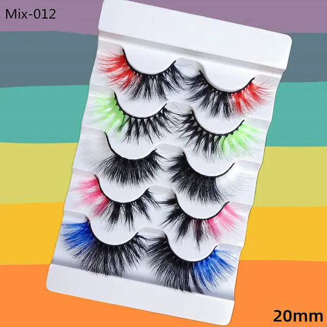 5 Pairs Colored Eyelashes