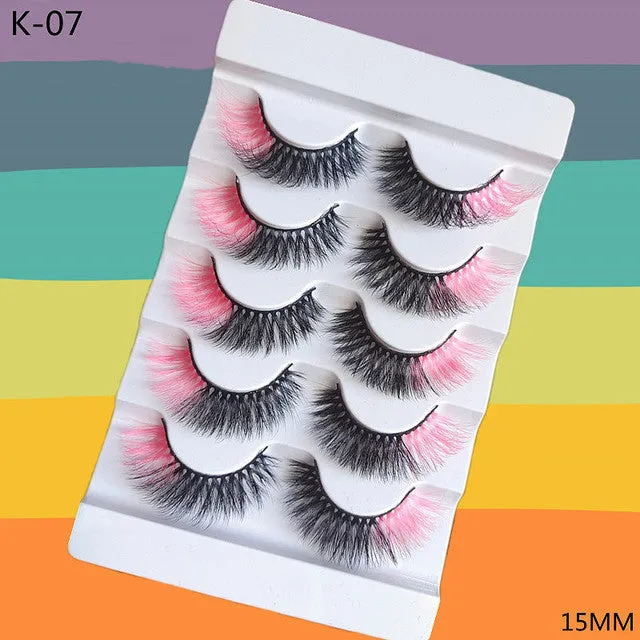 5 Pairs Colored Eyelashes