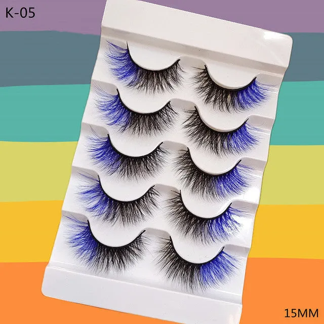 5 Pairs Colored Eyelashes