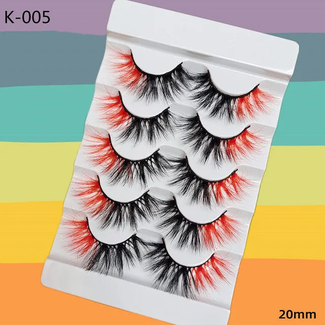 5 Pairs Colored Eyelashes