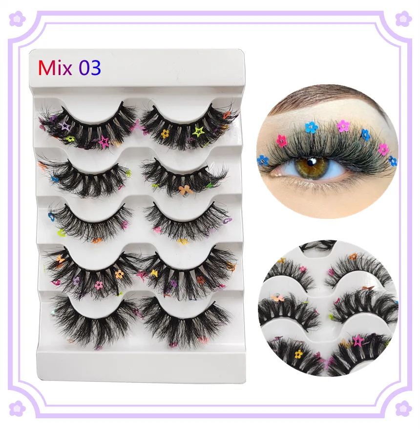 5 Pairs Colored Eyelashes