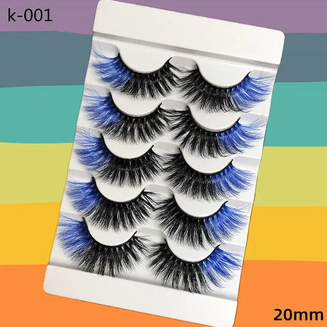 5 Pairs Colored Eyelashes