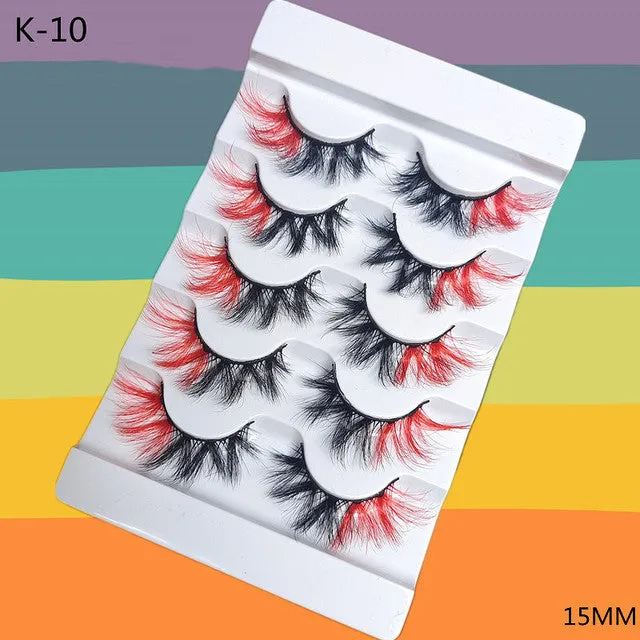 5 Pairs Colored Eyelashes
