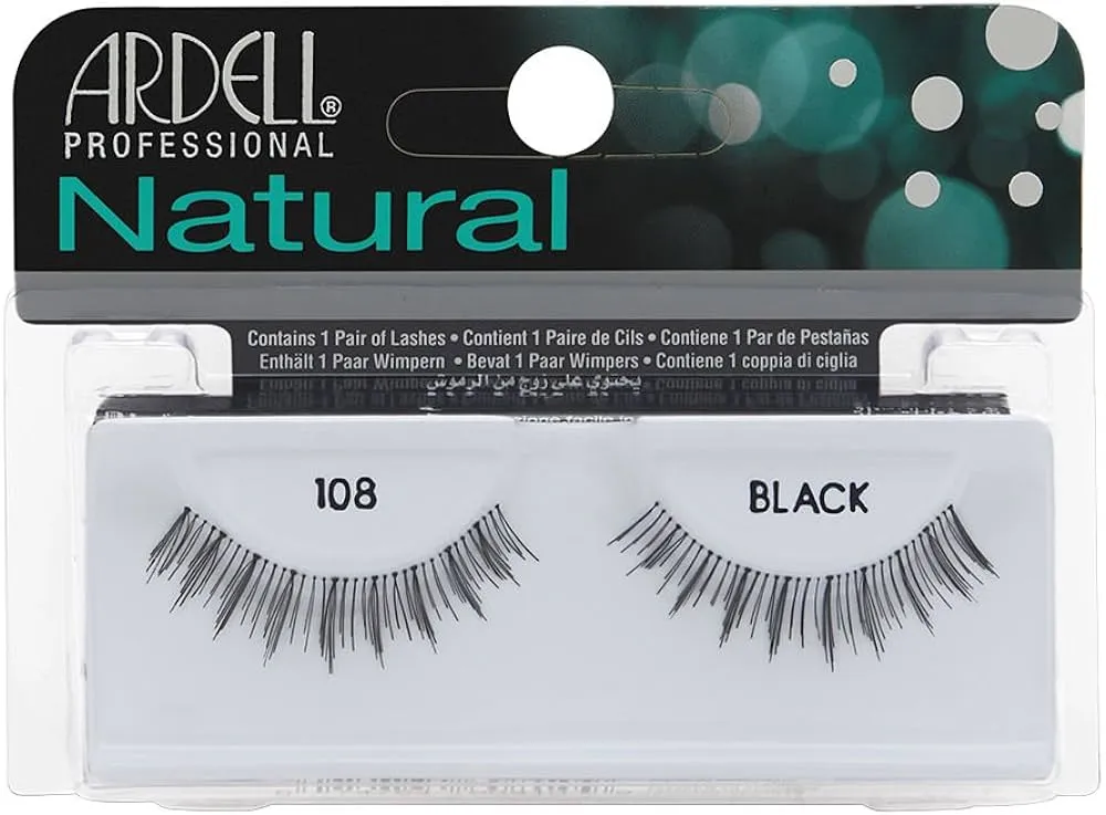 Ardell 100% Human Hair False Fashion/Natural Eye Lashes 108 Black