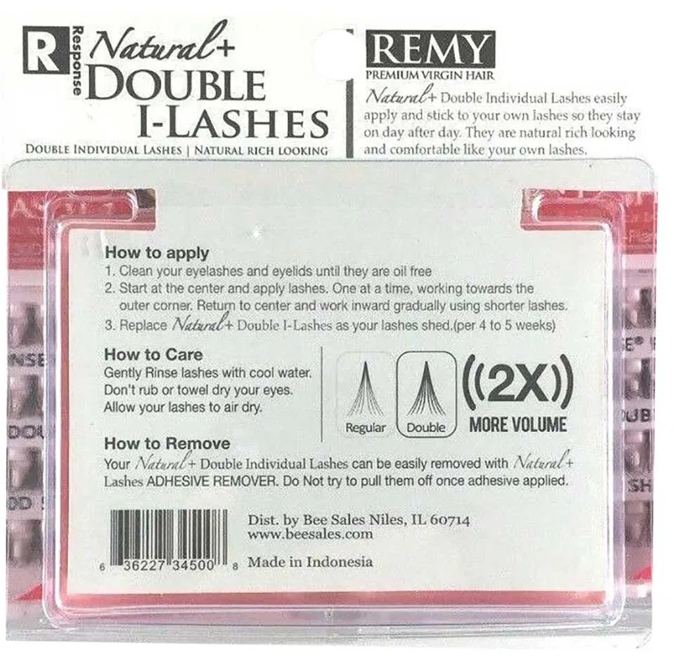 Bee Sales Remy Response I Lashes Double Flare Black 130D Short