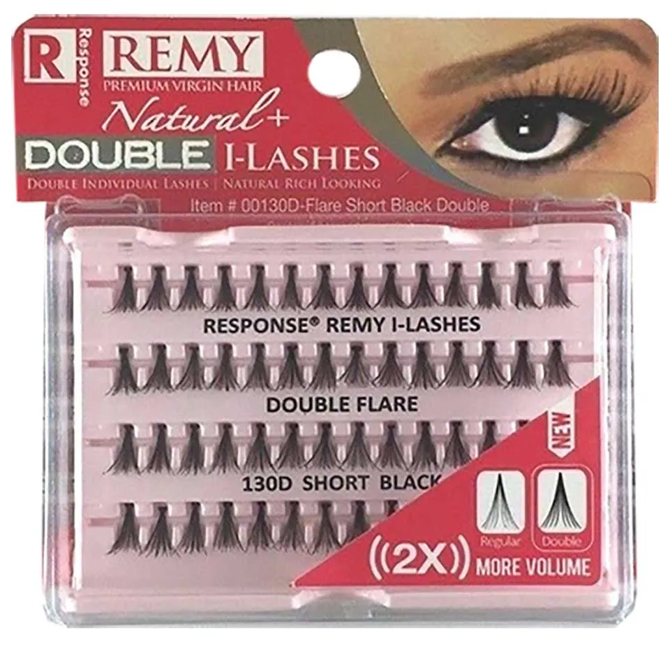 Bee Sales Remy Response I Lashes Double Flare Black 130D Short