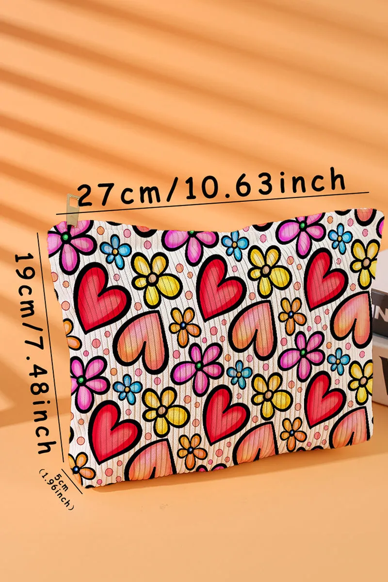 Blossoming Love Corduroy Makeup Bag