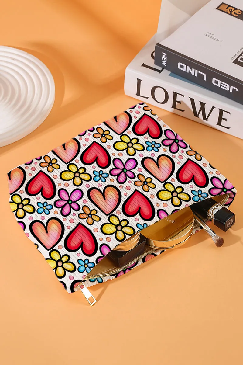 Blossoming Love Corduroy Makeup Bag