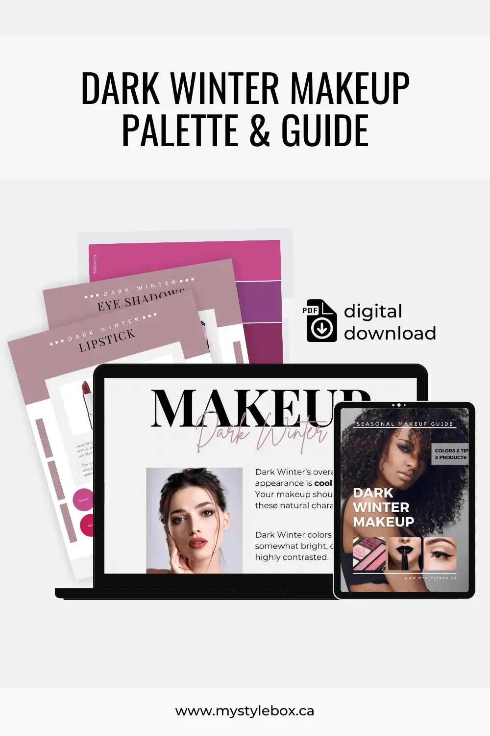 Dark Winter Digital Color Palette and Makeup Guide
