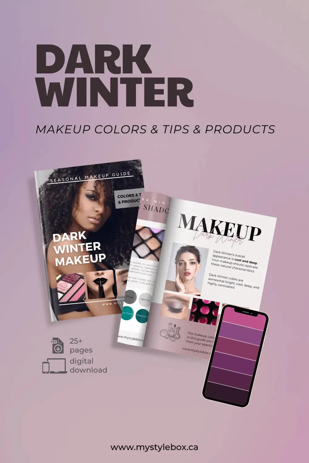 Dark Winter Digital Color Palette and Makeup Guide