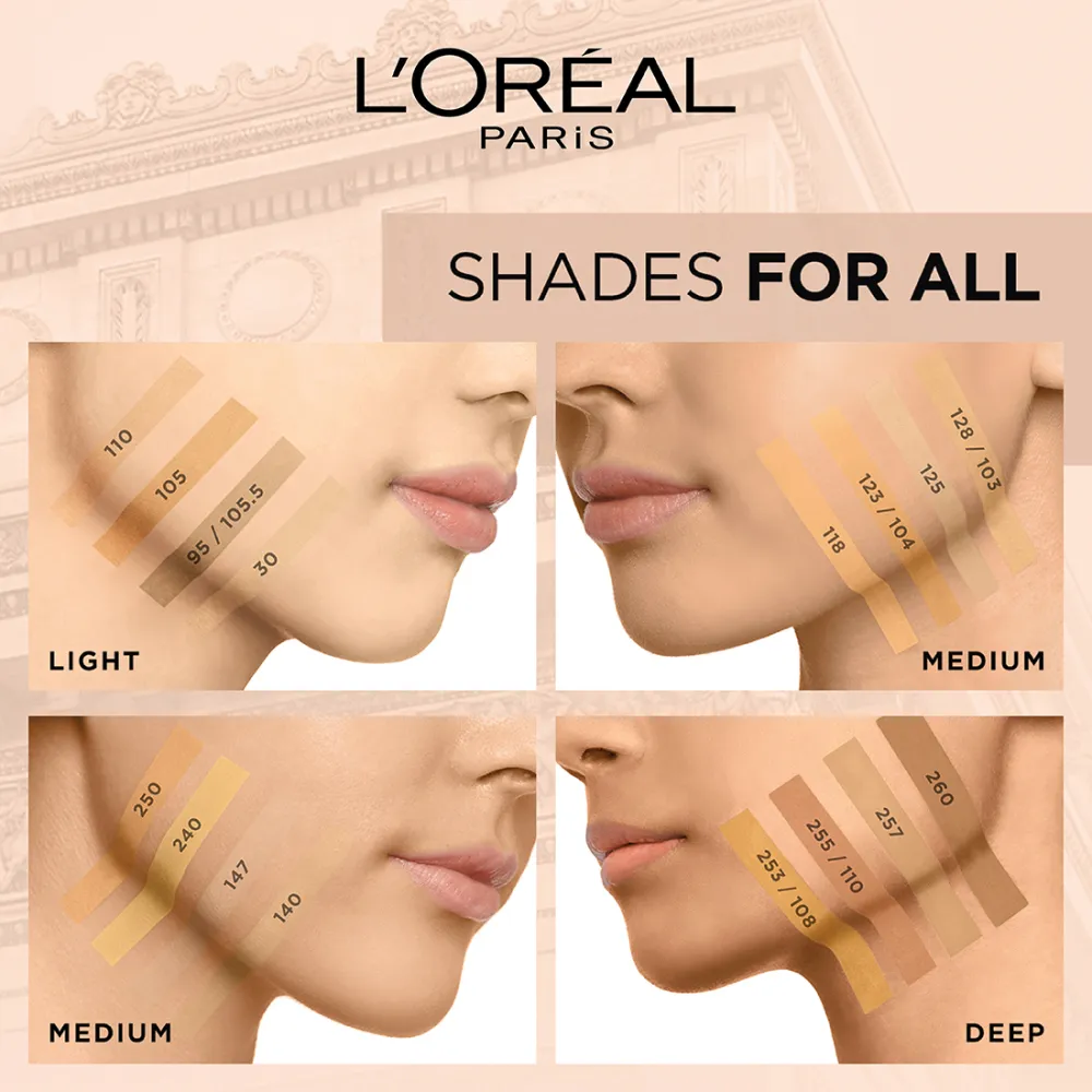 L’Oréal Paris Infallible 24H Matte Cover Liquid Foundation, 105 Fair Linen, 35 ml