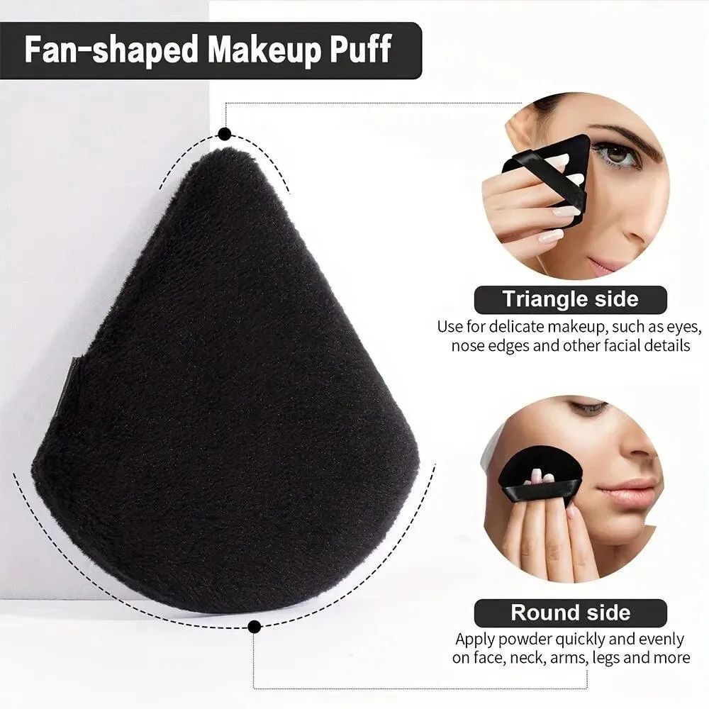 Luxurious Velour Powder Puff Set: Flawless Makeup Application