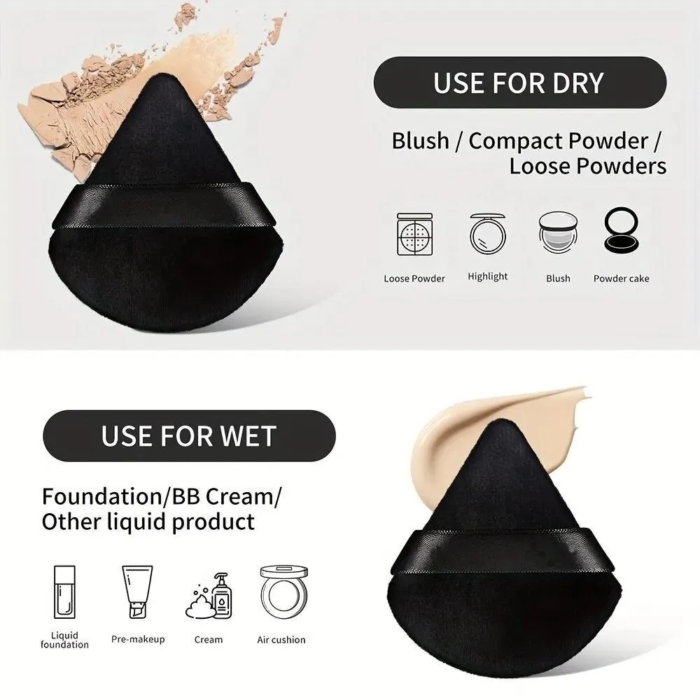 Luxurious Velour Powder Puff Set: Flawless Makeup Application