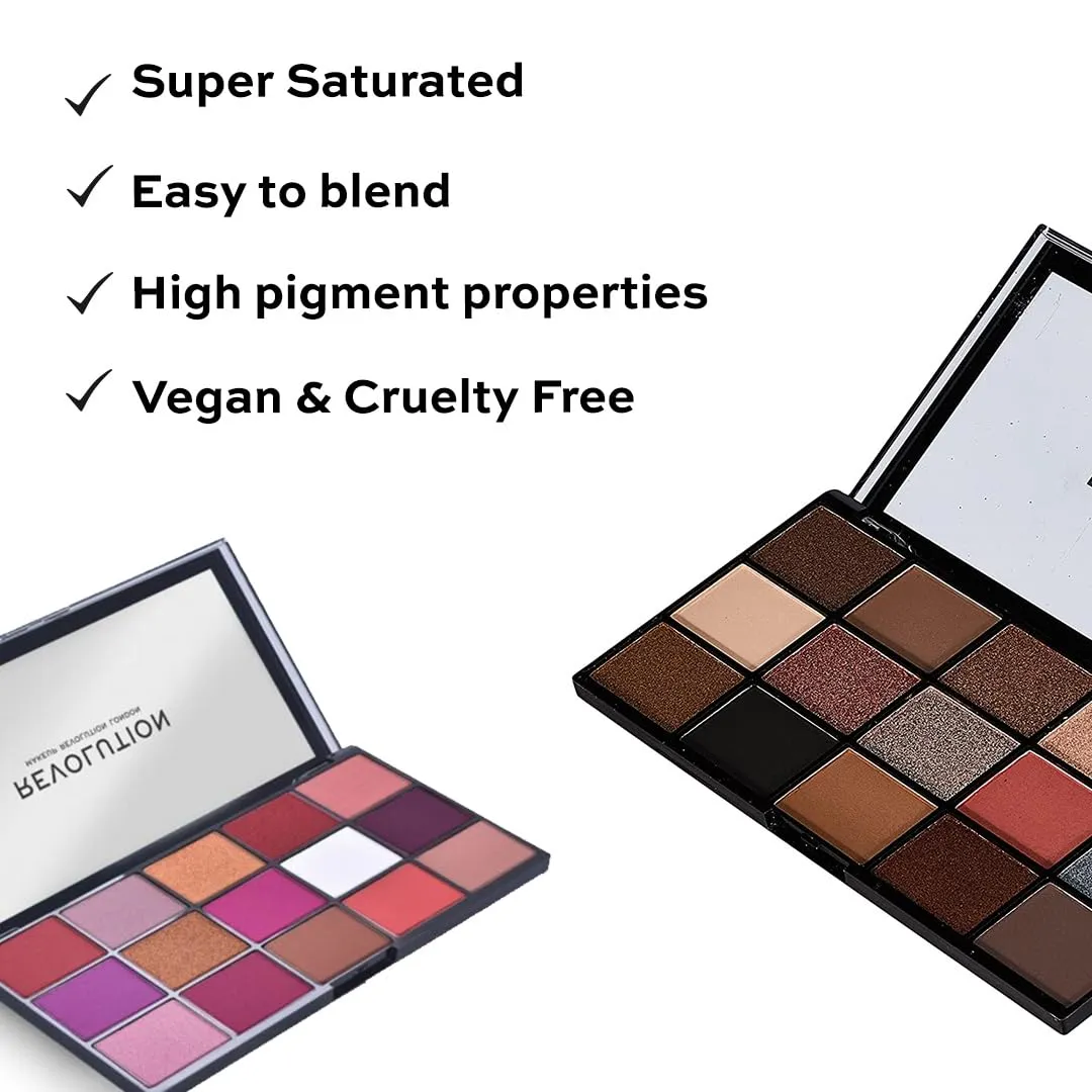 Makeup Revolution Eyeshadow Palette, Long wearing and Easily Blendable Eye with Shimmary & Matte finish, Reloaded Combo II - 33 g