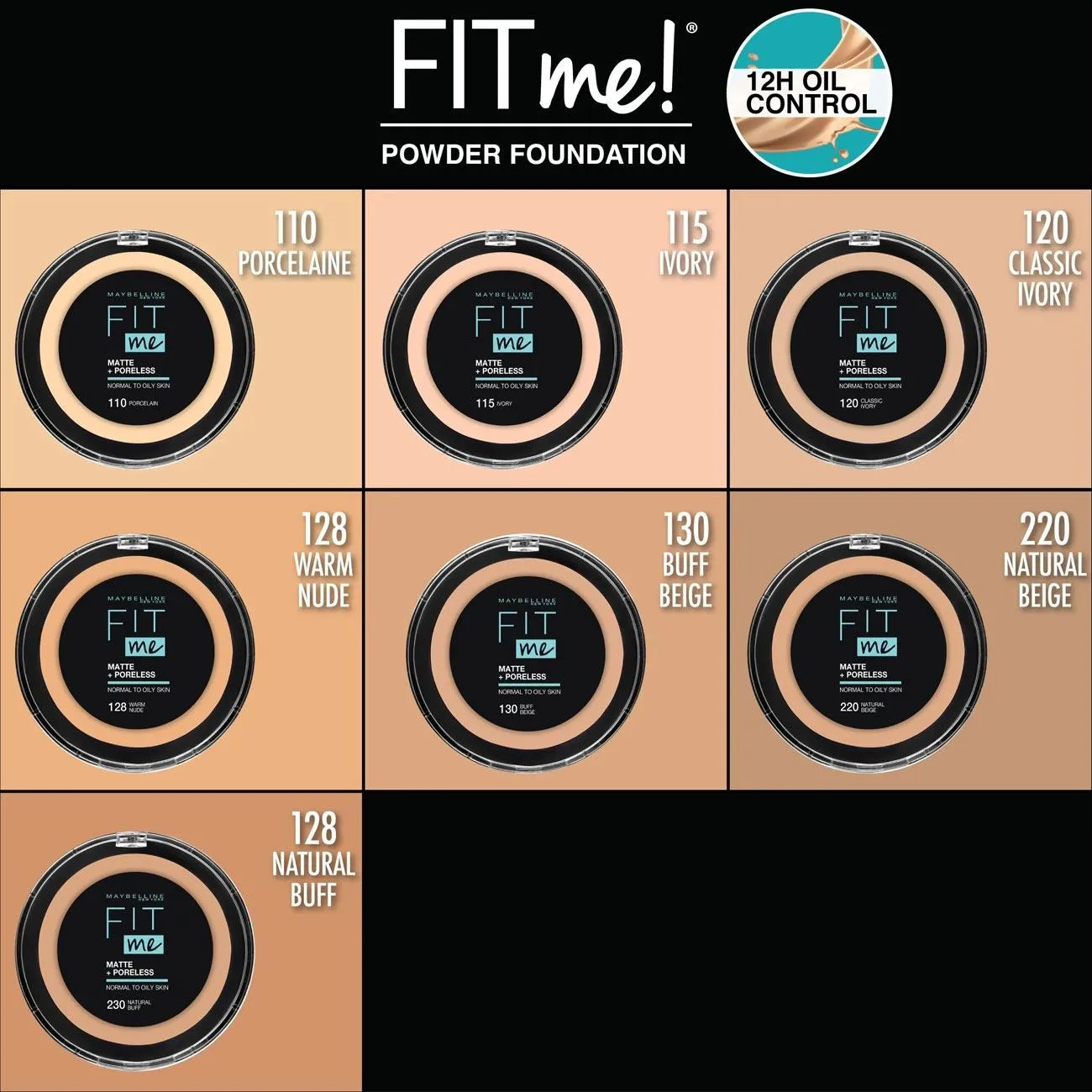 Maybelline New York Fit Me- Perfect Matte Finish & Poreless Powder that lasts up to 16 hours