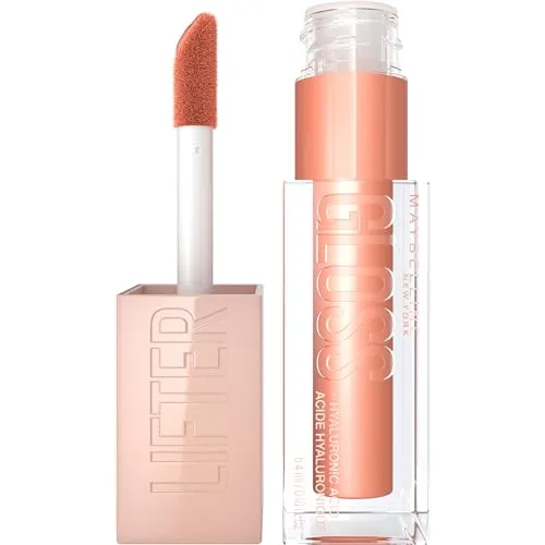 Maybelline New York Lifter Gloss, Hydrating Lip Gloss, High Shine for Fuller Looking Lips, Amber, Cream Neutral, 5.4 ml