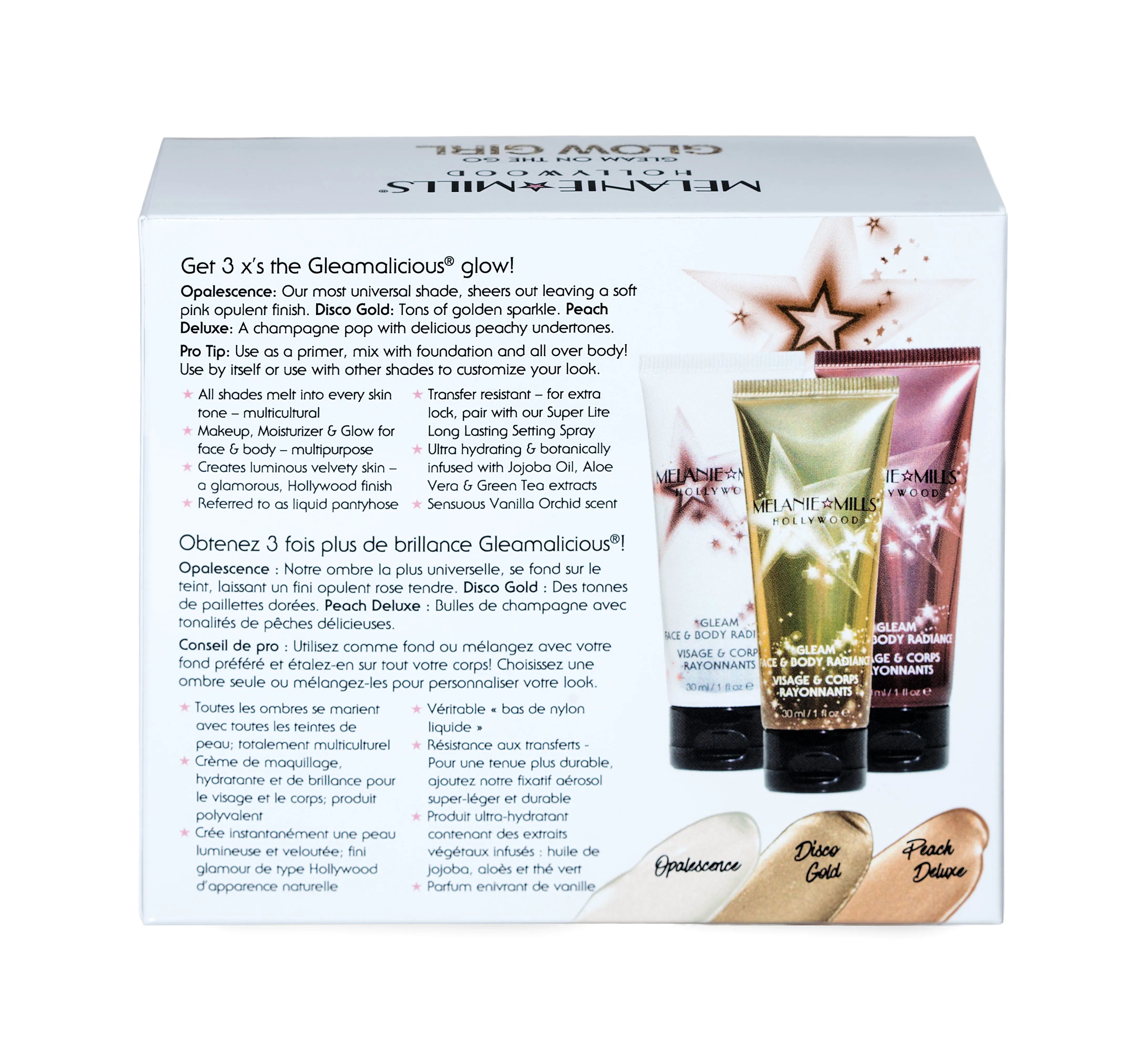 Melanie Mills Hollywood Glow Girl Gleam on the Go Body Radiance Kit