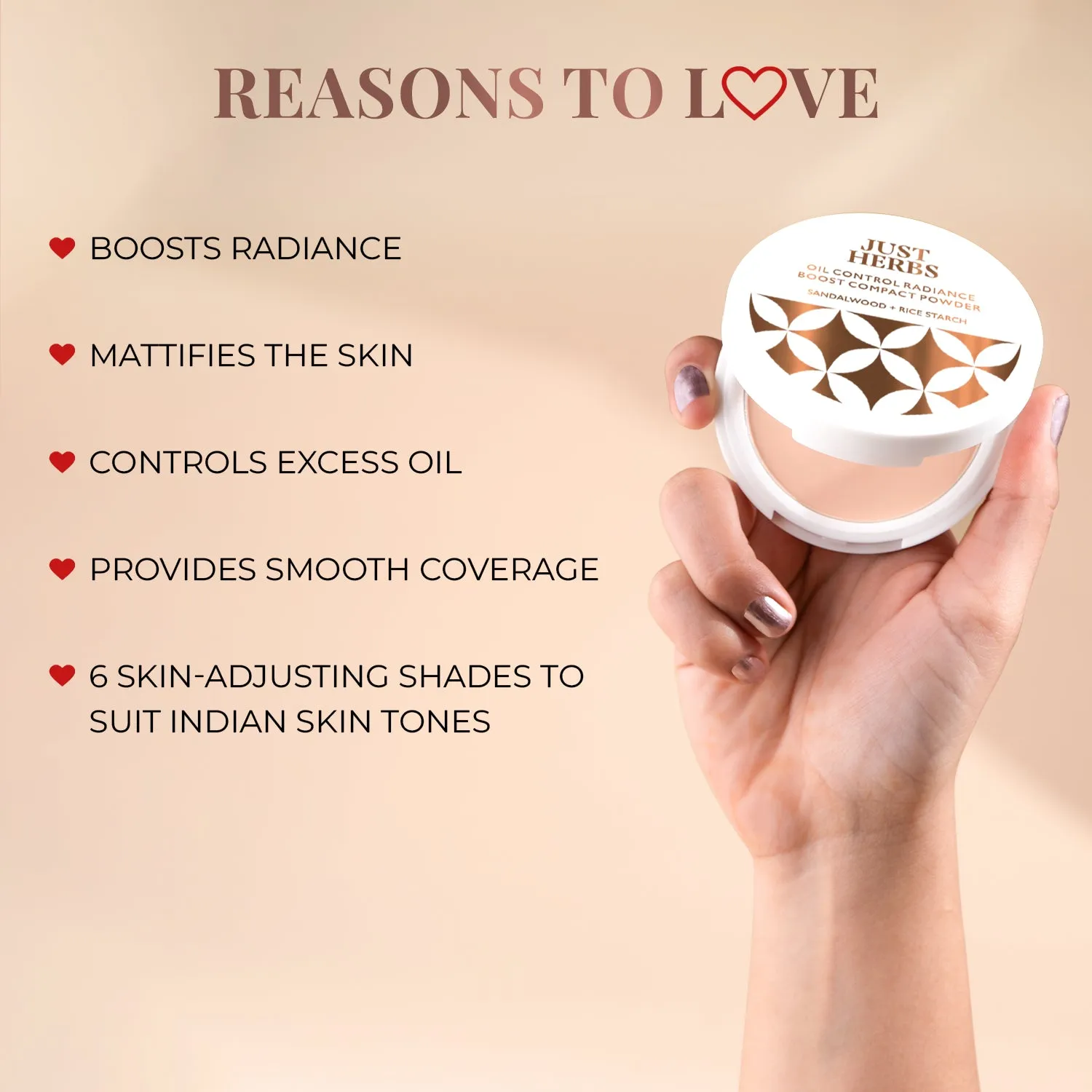Natural - Oil Control Radiance Boost Compact Powder with Sandalwood & Rice Starch