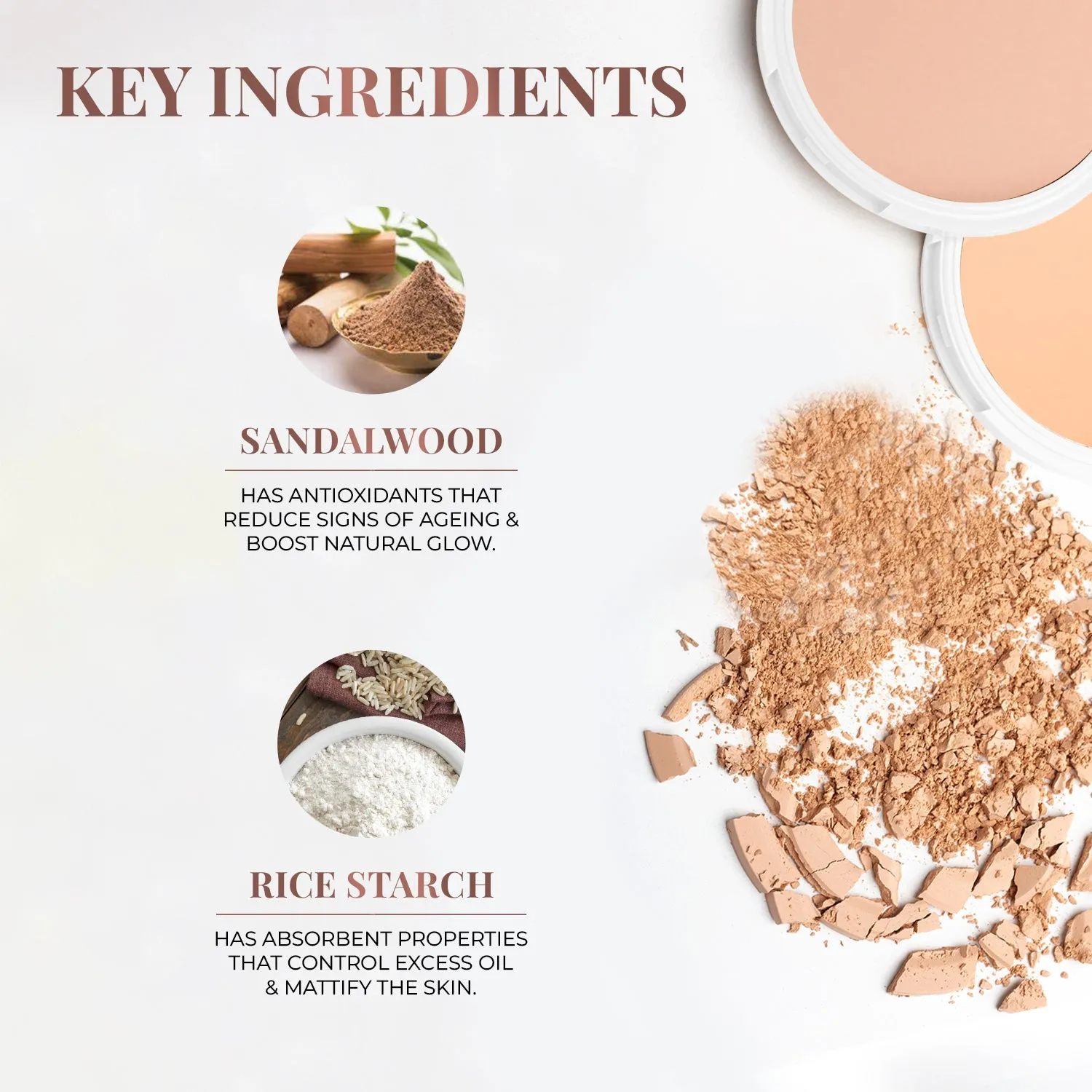 Natural - Oil Control Radiance Boost Compact Powder with Sandalwood & Rice Starch
