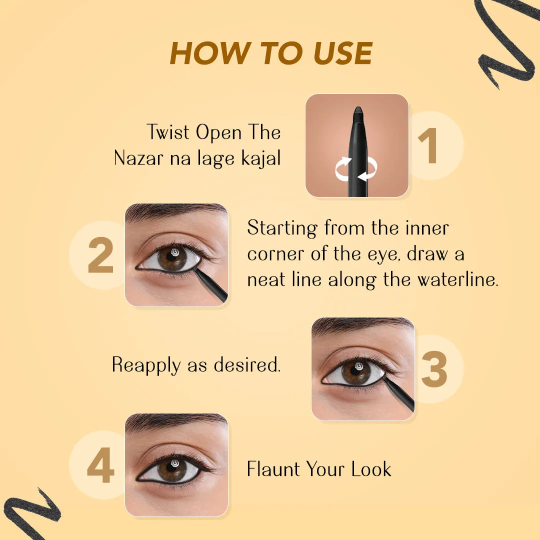 Nazar Na Lage Smooth - Talking Kajal ( Coal Black) Water-proof & Smudge-proof