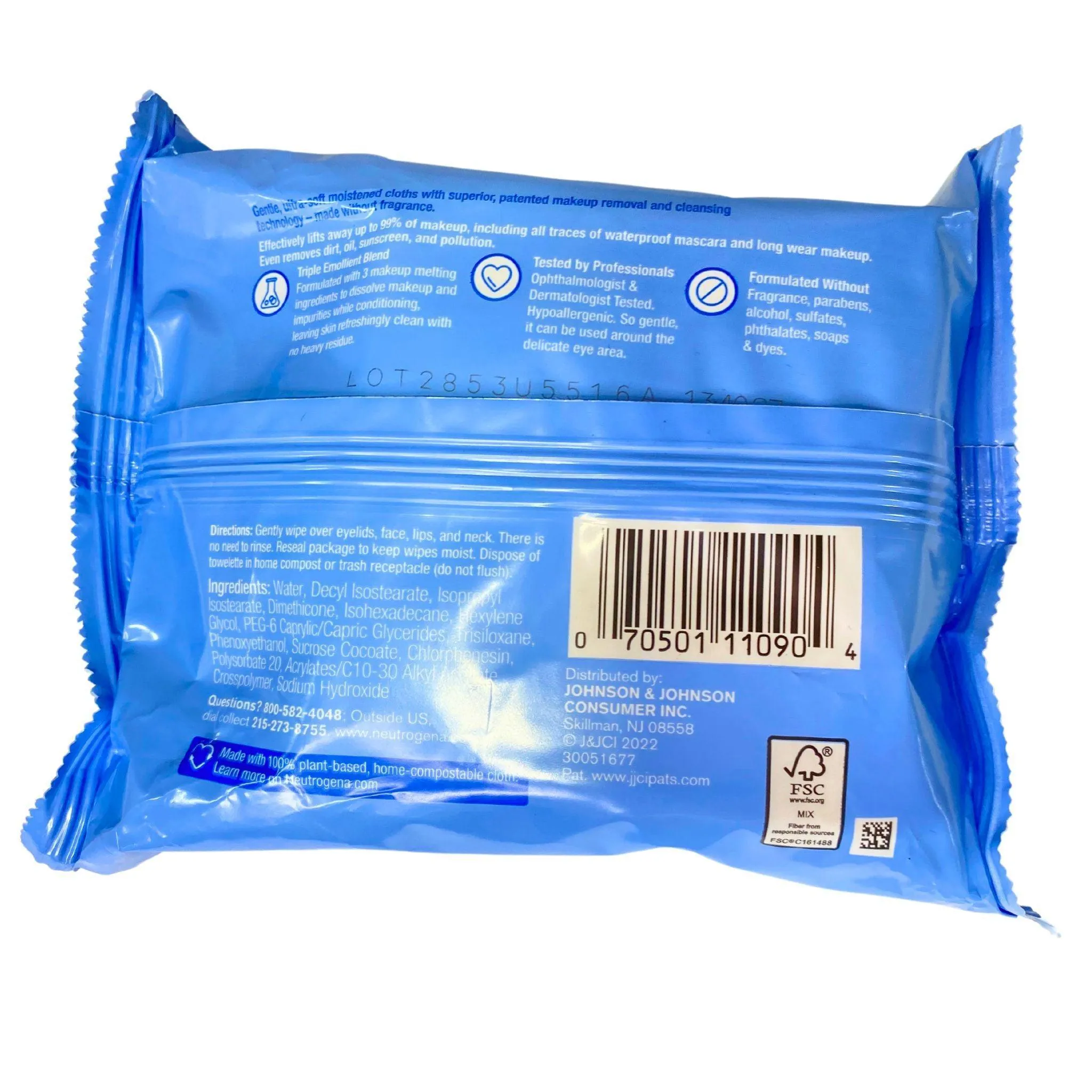 Neutrogena Fragrance Free Makeup Remover Ultra Soft Cleansing Towelettes (30 Pcs Lot)
