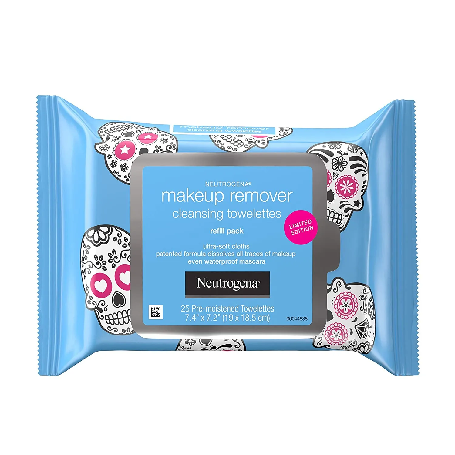 Neutrogena Makeup Remover Facial Cleansing Towelettes, Daily Face Wipes To Remove Dirt, Oil, Waterproof Mascara & Makeup Including Stubborn Halloween Makeup, Gentle, Alcohol-free, 25.0 count
