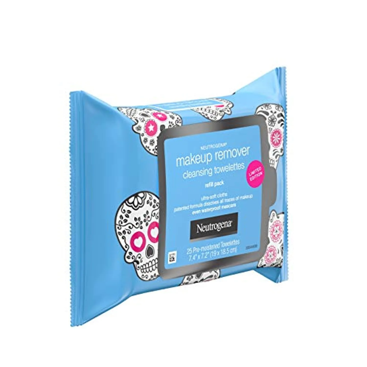 Neutrogena Makeup Remover Facial Cleansing Towelettes, Daily Face Wipes To Remove Dirt, Oil, Waterproof Mascara & Makeup Including Stubborn Halloween Makeup, Gentle, Alcohol-free, 25.0 count