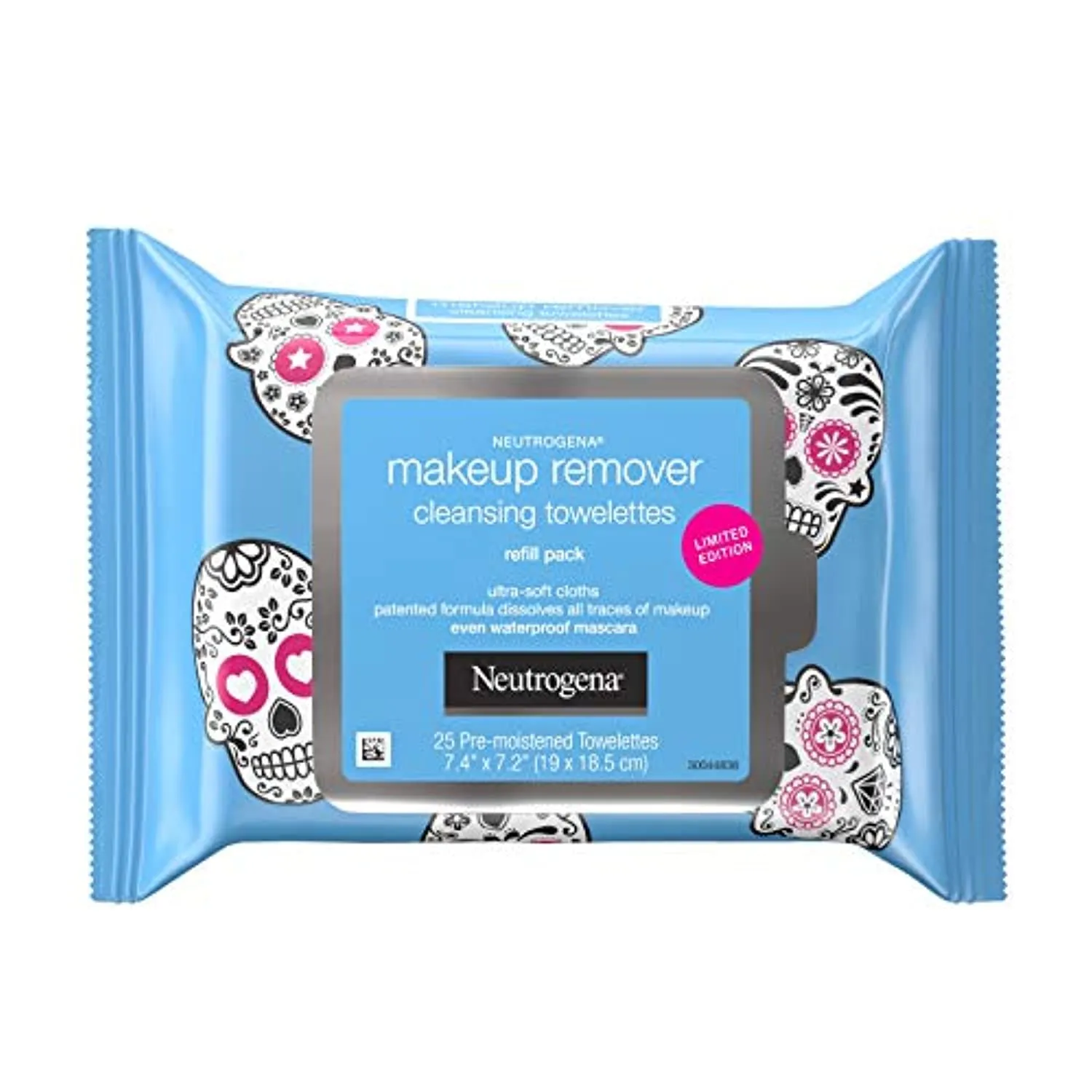 Neutrogena Makeup Remover Facial Cleansing Towelettes, Daily Face Wipes To Remove Dirt, Oil, Waterproof Mascara & Makeup Including Stubborn Halloween Makeup, Gentle, Alcohol-free, 25.0 count