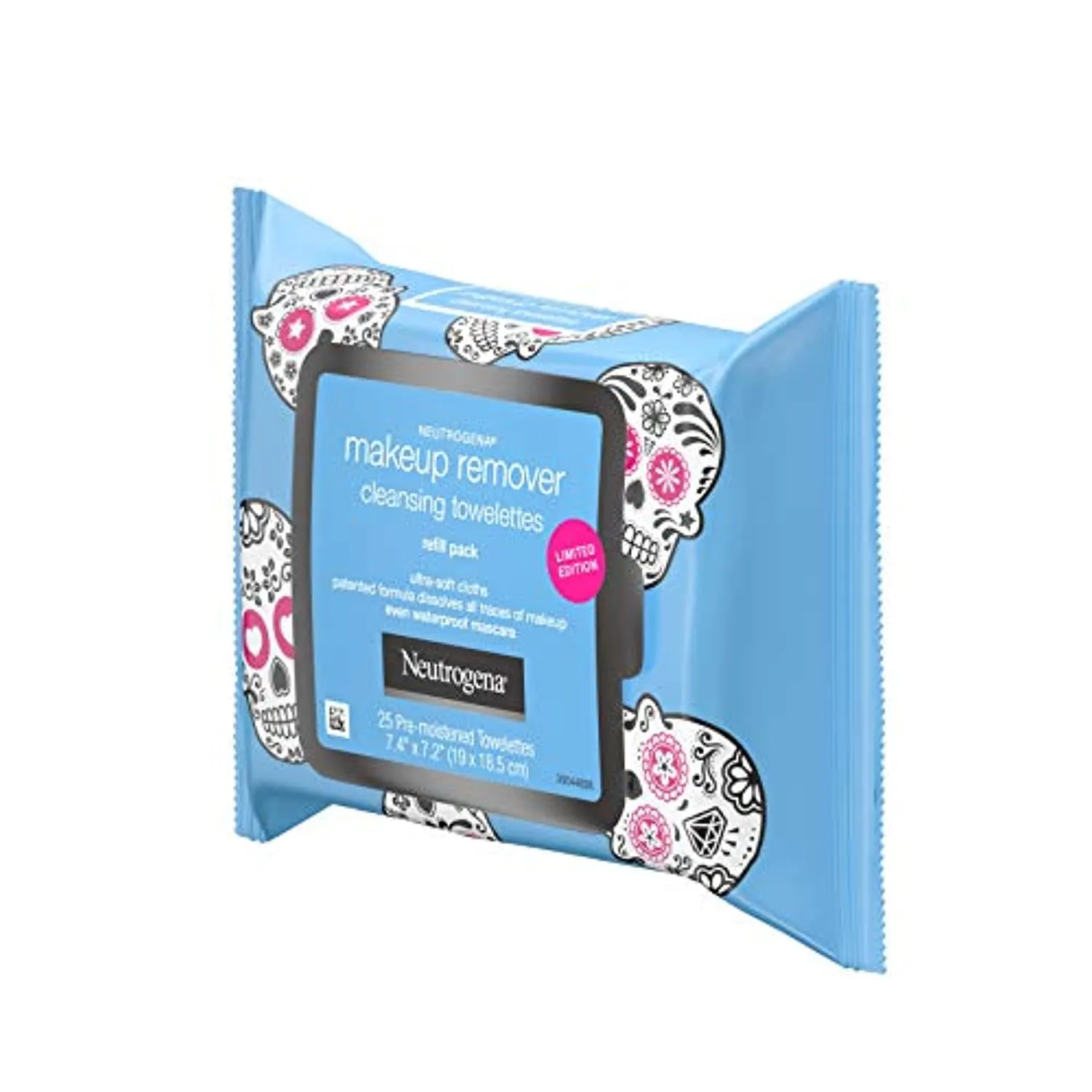 Neutrogena Makeup Remover Facial Cleansing Towelettes, Daily Face Wipes To Remove Dirt, Oil, Waterproof Mascara & Makeup Including Stubborn Halloween Makeup, Gentle, Alcohol-free, 25.0 count