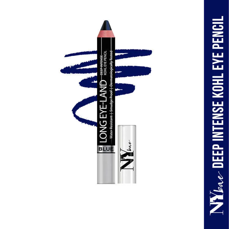 Ny Bae Long Eye-Land | Deep Intense Kajal | Eye Pencil | Shimmer Finish | High Pigmentation | Enriched with Vitamin E And Castor Oil - Blue