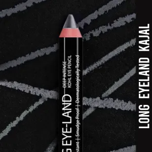 Ny Bae Long Eye-Land | Deep Intense Kajal | Shimmer Finish | High Pigmentation | Enriched with Vitamin E And Castor Oil - Grey