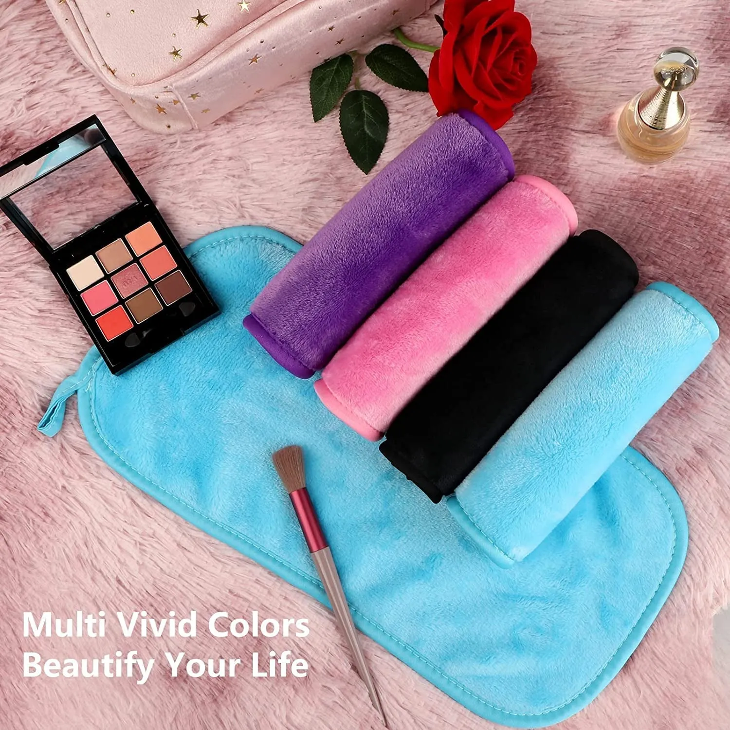 Pack of 4 Makeup Remover Cloths Pack of 4, Reusable Microfiber Facial Cleansing Cloths