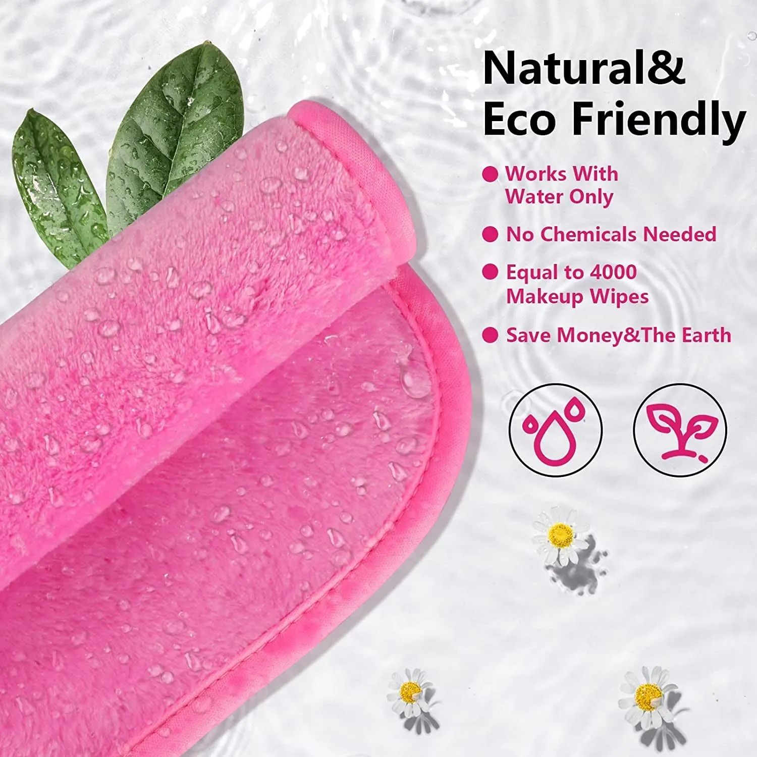 Pack of 4 Makeup Remover Cloths Pack of 4, Reusable Microfiber Facial Cleansing Cloths