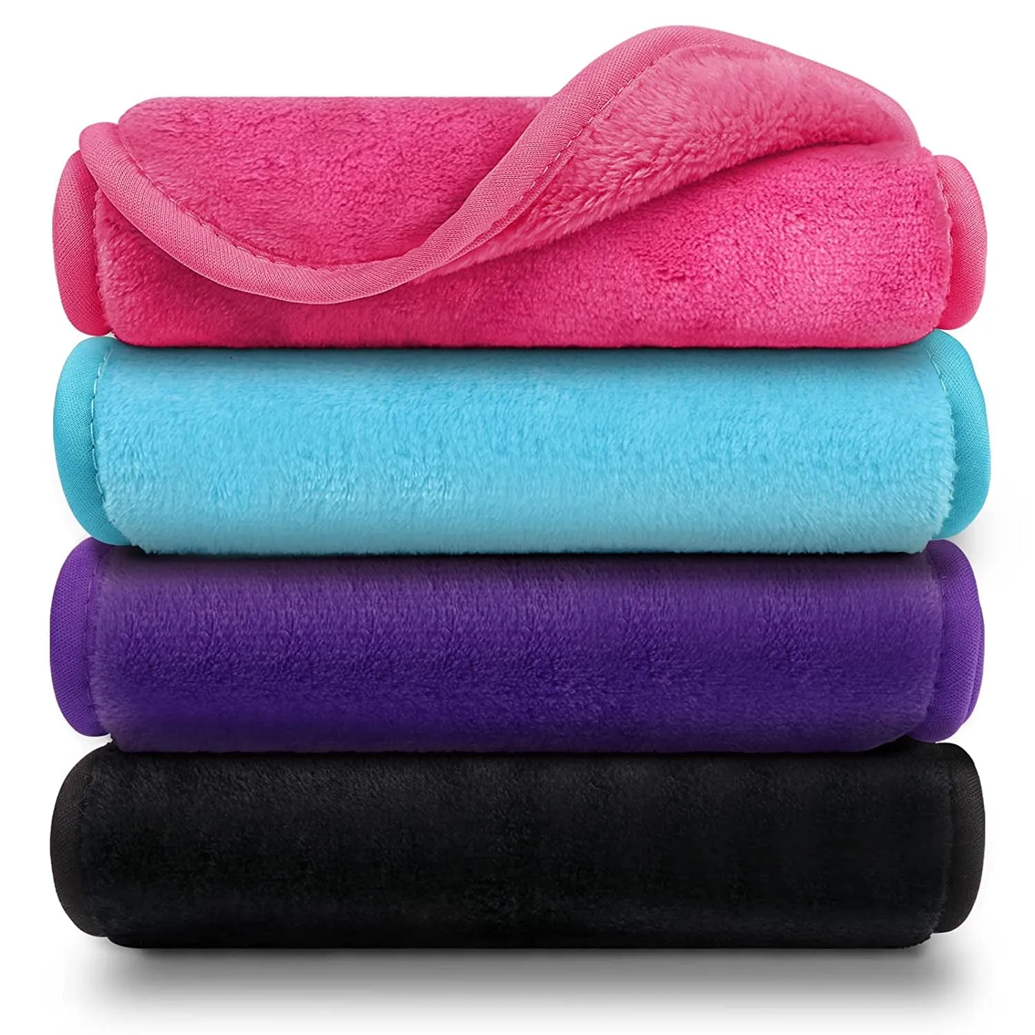 Pack of 4 Makeup Remover Cloths Pack of 4, Reusable Microfiber Facial Cleansing Cloths