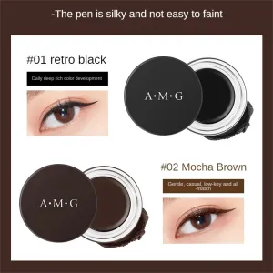 Quick-Dry Waterproof Eyeliner - Sweatproof Eye Makeup in Retro Black & Mocha Brown