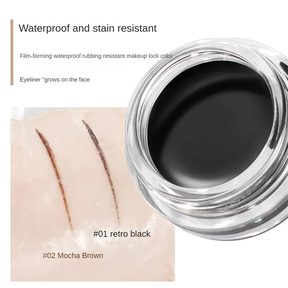 Quick-Dry Waterproof Eyeliner - Sweatproof Eye Makeup in Retro Black & Mocha Brown