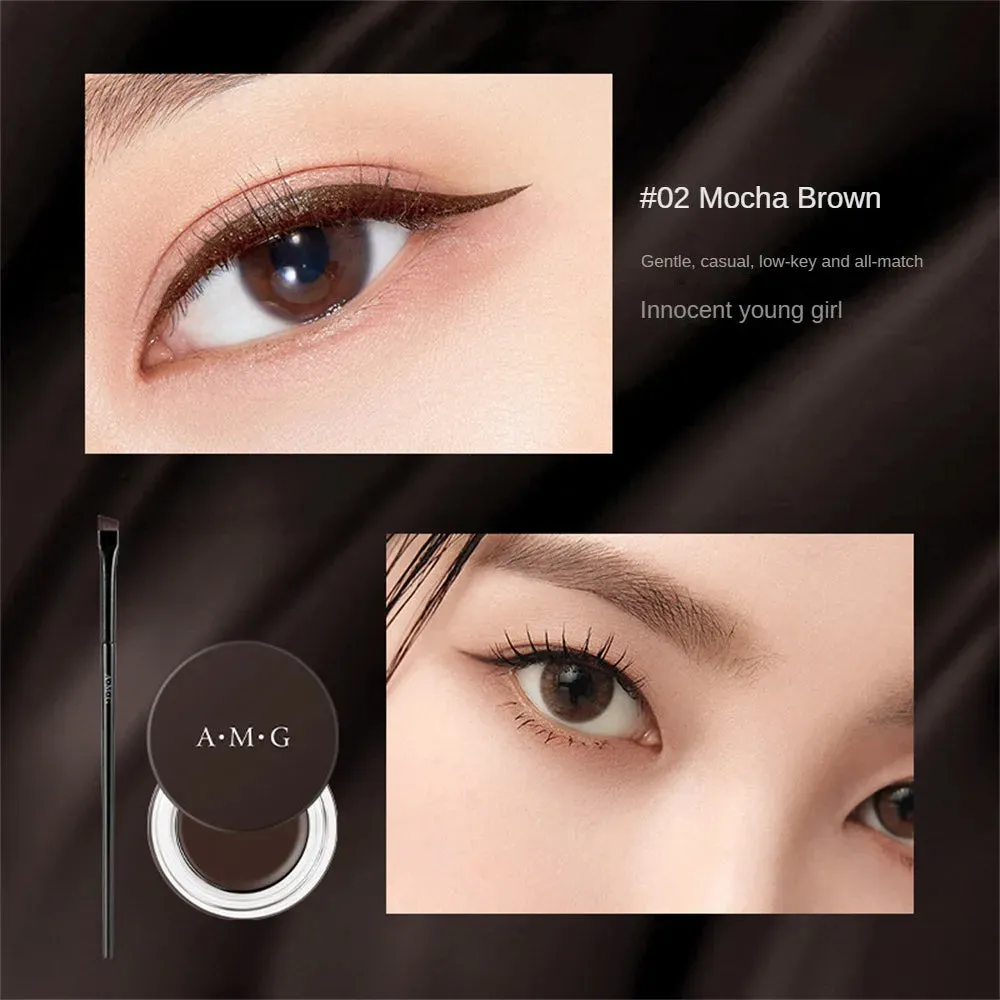 Quick-Dry Waterproof Eyeliner - Sweatproof Eye Makeup in Retro Black & Mocha Brown