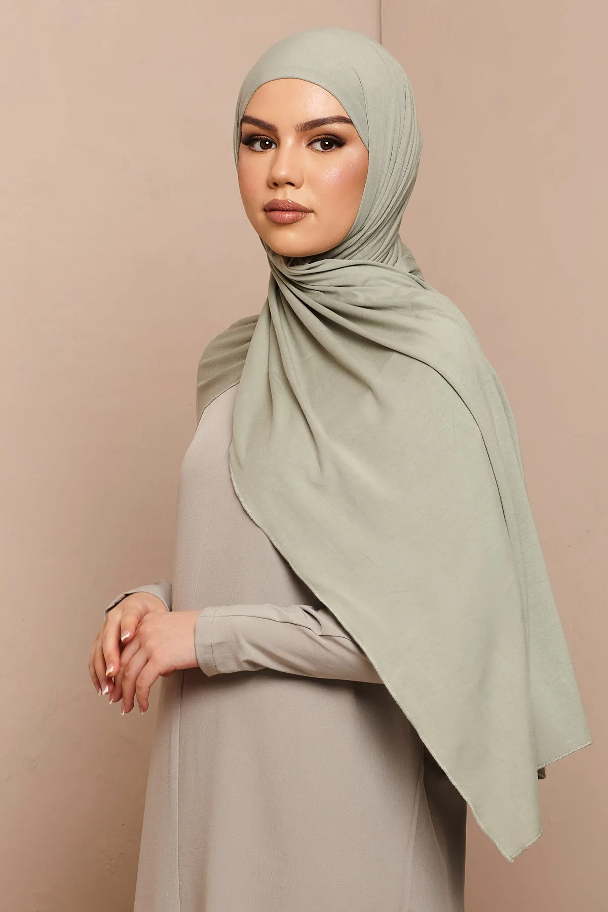 Shadow Khaki Bamboo Jersey Hijab